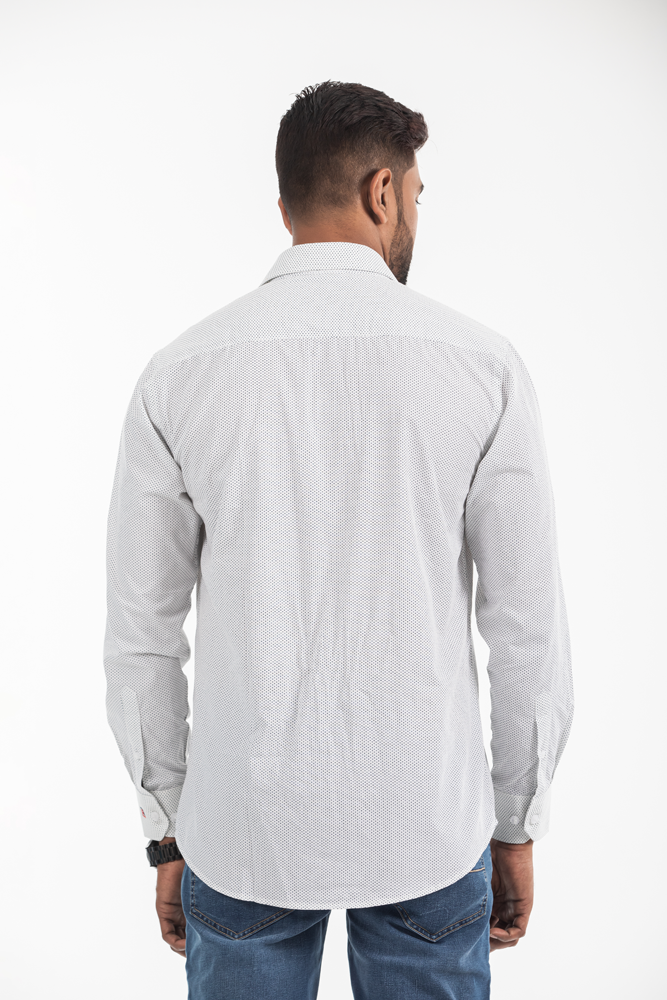 Men's Printed Fabric Casual Long Sleeve Shirt Slim Fit