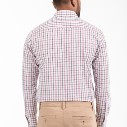Men's Long Sleeve Multi Check Slim Fit Shirt
