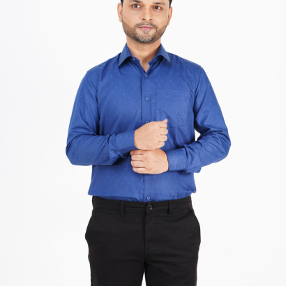 Men's Long-Sleeve Slim-fit Non-Stretch Cotton Shirt