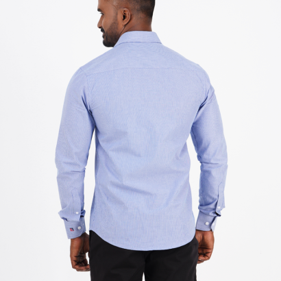 Men's Slim-Fit Long-Sleeve Cotton Shirt
