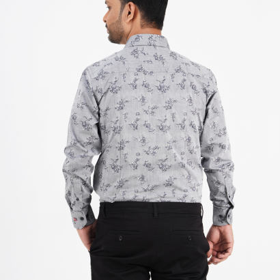 Men's Slim-Fit Long-Sleeve Design Fabric Shirt