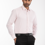 Men's Slim-Fit Cotton-Spandex Stripe Dress Shirt