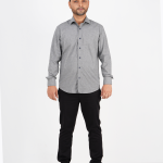 Men's Slim-Fit AOP Long Sleeve Cotton Full Sleeve Casual Shirt
