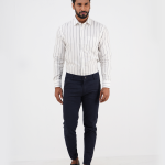 Men's Full-Sleeve Slim-Fit Striped Shirt