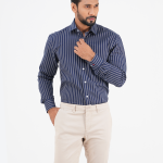 Men's Regular-Fit Striped Full Sleeve Formal Shirt