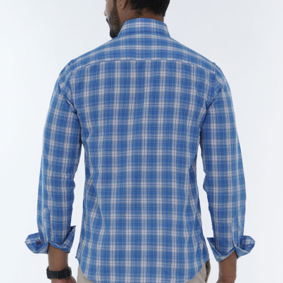 Casual Checkered Long Sleeve Shirt Button Down Collar