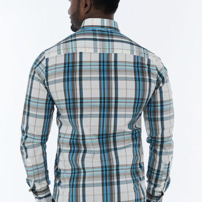 Men's Long Sleeve Shirt Multi Gingham Slim-Fit Shirt