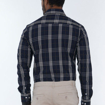 Men's Slim-Fit Long-Sleeve Formal Cotton Shirt