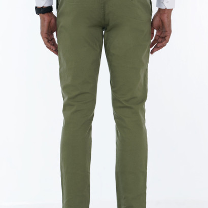 Men's Slim Fit Flat Front Casual Chinos Twill Pant