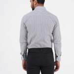 Men's Slim-Fit Long Sleeve Arrow Box Placket Stripe Shirt