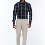Men's Slim-Fit Long-Sleeve Formal Cotton Shirt