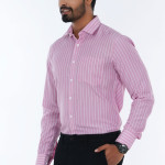 Men's Long Sleeve Shirts Striped Button Down Shirts with Pocket