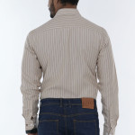 Men's Summer Striped Shirts Long Sleeve Shirts with Pocket